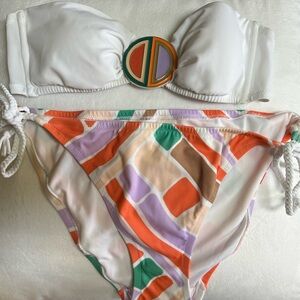Victoria's Secret White and Multicolor Bikini